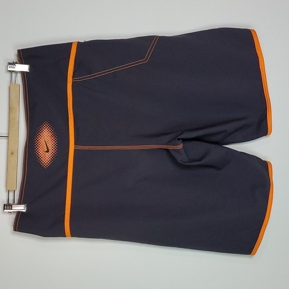NIKE  medium orange and dark grey 32" swim shorts - Picture 3 of 6